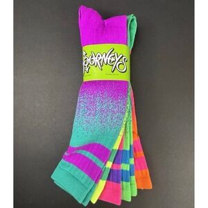 Journeys Multi Color Neon Gradient Knee High Socks 5 Pair Pack NEW